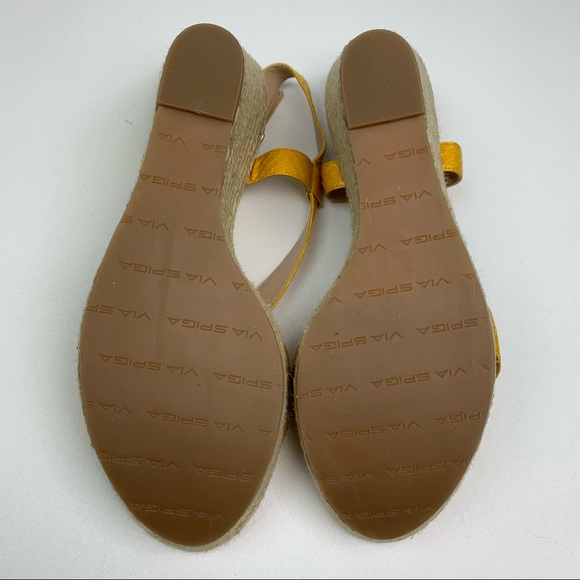 Via Spiga Espadrille Wedge Sandals Yellow Size 8.5 - Picture 11 of 12